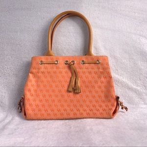 Dooney & Bourke Orange Tassel Handbag Snap Close